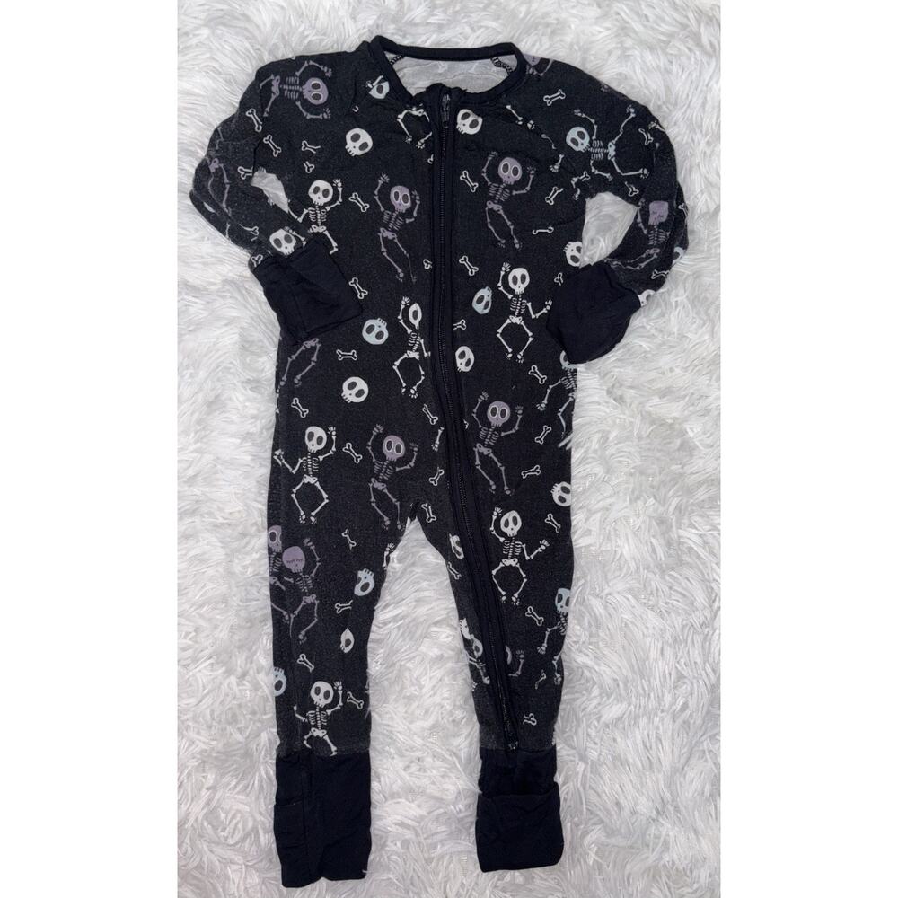 Little Sleepies Baby 0-3 Mo. Zip Skeleton Bamboo Blend One Piece. Soft, Cute